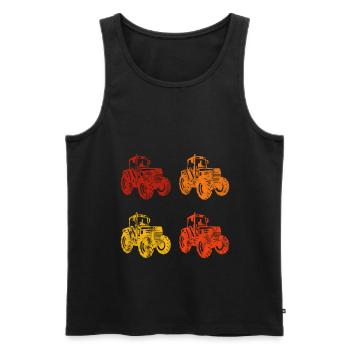 Farm Bauer Tractor Tractor Tractors Retro - Men's Premium Organic Tank Top - black - Front - Michal (187cm)