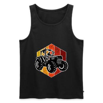 Farm Retro Bauer Tractor Tractors Tractors Tractors - Men's Premium Organic Tank Top - black - Front - Michal (187cm)