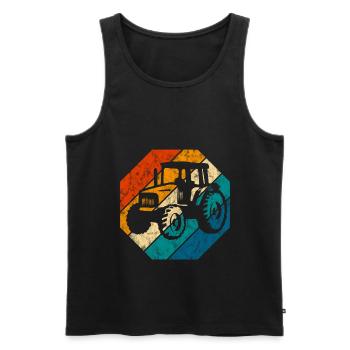 Bauernhof Bauer Traktor Retro Traktoren Trecker - Männer Premium Bio Tank Top - Schwarz - Vorne - AI Model Male 178 light (178cm)