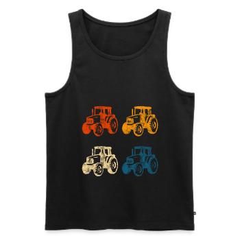 ferme tracteurs paysannes tracteurs rétro tracteurs - Débardeur bio Premium Homme - noir - Devant - Michal (187cm)