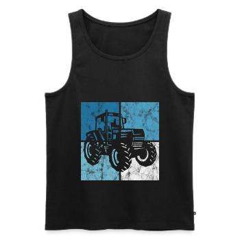 Farm Retro Tractor Farmer Tractor Tractors - Men's Premium Organic Tank Top - black - Front - AI Model Male 178 light (178cm)