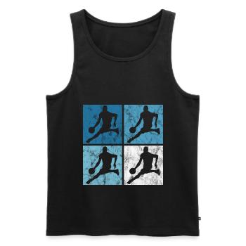 Basket-ball basket-ball basketteur rétro - Débardeur bio Premium Homme - noir - Devant - Michal (187cm)