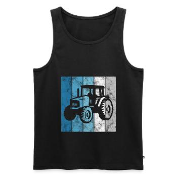 Traktoren Trecker Bauer Retro Traktor Bauernhof - Männer Premium Bio Tank Top - Schwarz - Vorne - AI Model Male 178 light (178cm)