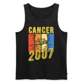 Cancer 2007 Zodiac Anniversaire - Débardeur bio Premium Homme - noir - Devant - Michal (187cm)