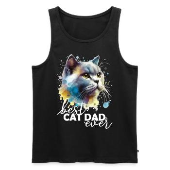 Best Cat Dad Ever - Men's Premium Organic Tank Top - black - Front - AI Model Male 178 light (178cm)