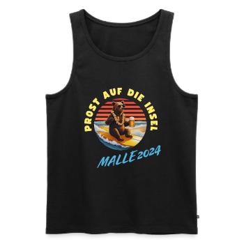 Malle Mallorca Party Crew 2024 - Männer Premium Bio Tank Top - Schwarz - Vorne - Michal (187cm)