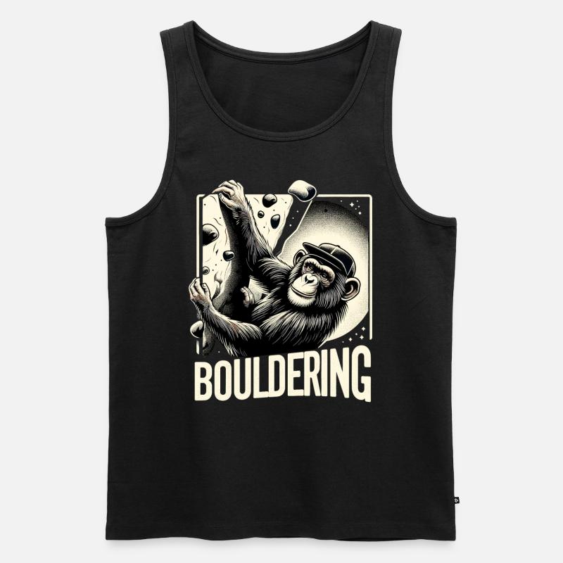 Bouldern Schimpanse Klettern Geschenk - Männer Premium Bio Tank Top - Schwarz