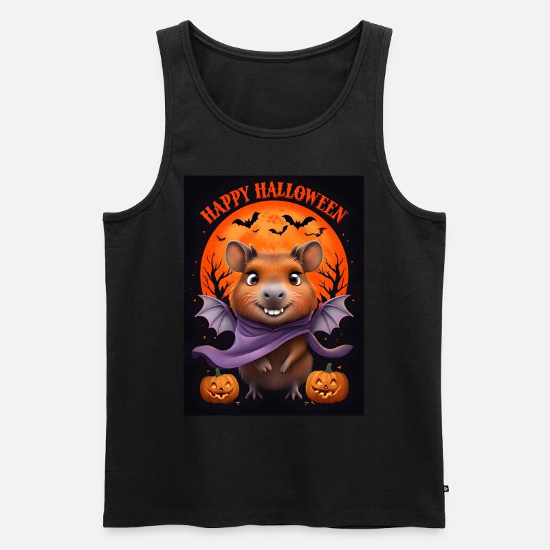 Halloween Capybara Geist Geschenkidee - Männer Premium Bio Tank Top - Schwarz