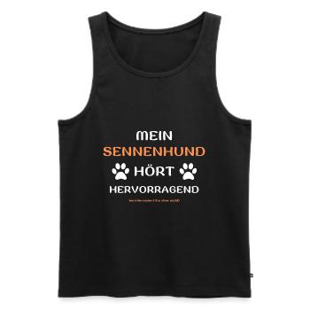 mein sennenhund hört hunde spruch geschenk idee - Männer Premium Bio Tank Top - Schwarz - Vorne - Michal (187cm)