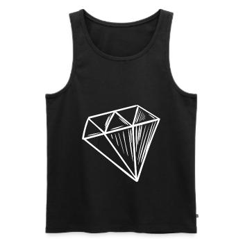 Diamond white - Men's Premium Organic Tank Top - black - Front - Michal (187cm)