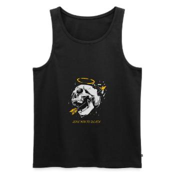 Je t'aime à mort gothique métal - Débardeur bio Premium Homme - noir - Devant - AI Model Male 178 light (178cm)