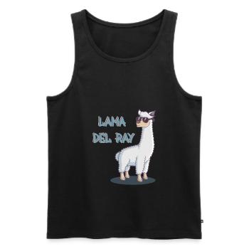 Lama (alpaga) Del Ray sombre - Débardeur bio Premium Homme - noir - Devant - Michal (187cm)