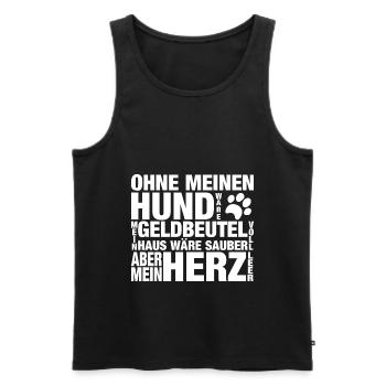 Ohne meinen Hund Pfote weiss - Männer Premium Bio Tank Top - Schwarz - Vorne - Michal (187cm)