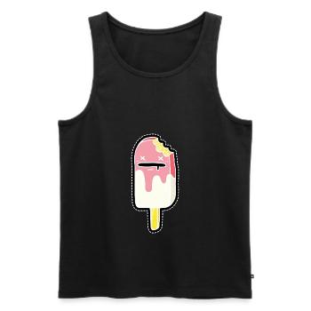 Crème glacée glace zombie rose noir blanc - Débardeur bio Premium Homme - noir - Devant - Michal (187cm)