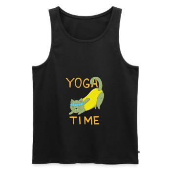 Yoga Time ! Cute Kitten doing Sport, Yoga Katze <3 - Männer Premium Bio Tank Top - Schwarz - Vorne - Michal (187cm)