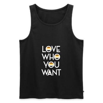Love who you want LGBT Bear Gay Pride Bear CSD - Men's Premium Organic Tank Top - black - Front - Michal (187cm)