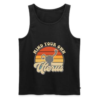 Mind your own uterus - Männer Premium Bio Tank Top - Schwarz - Vorne - AI Model Male 178 light (178cm)