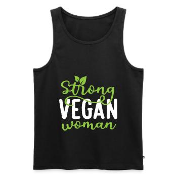 Strong Vegan Woman Veganism Animal Lover - Männer Premium Bio Tank Top - Schwarz - Vorne - Michal (187cm)