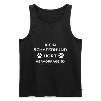 mein schäferhund hört geschenk idee - Männer Premium Bio Tank Top - Schwarz - Vorne - Michal (187cm)