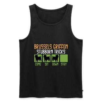 Brussels Griffon Dog Saying Sayings Funny Funny - Men's Premium Organic Tank Top - black - Front - AI Model Male 178 light (178cm)