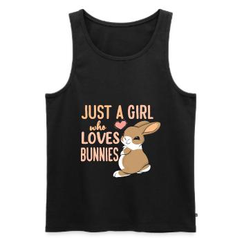 Just A Girl Who Loves Bunnies Funny Rabbit Pet - Männer Premium Bio Tank Top - Schwarz - Vorne - Michal (187cm)