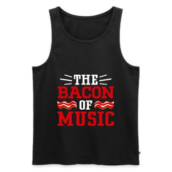 Le bacon de la musique Drôle de saxophone saxophoniste - Débardeur bio Premium Homme - noir - Devant - Michal (187cm)