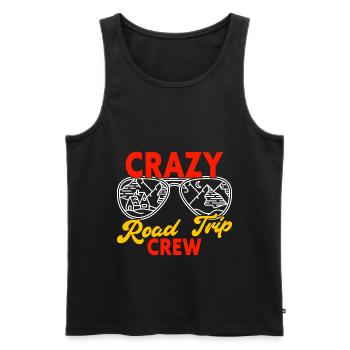 Crazy Road Trip Crew Family Travel - Men's Premium Organic Tank Top - black - Front - AI Model Male 178 light (178cm)