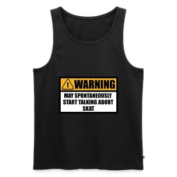Skat Spielen Sprüche Witzig Lustig Spruch Warnung - Männer Premium Bio Tank Top - Schwarz - Vorne - Michal (187cm)