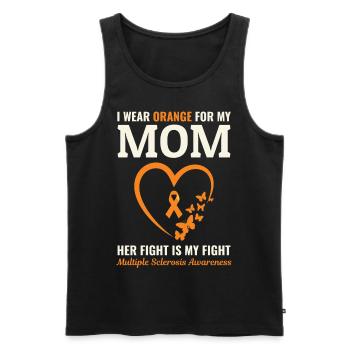 Multiple Sclerosis Awareness Month Orange Mom - Men's Premium Organic Tank Top - black - Front - AI Model Male 178 light (178cm)