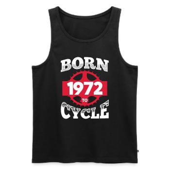 Né en 1972 pour vélo anniversaire roue de vélo - Débardeur bio Premium Homme - noir - Devant - Michal (187cm)