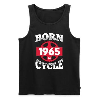 Né en 1965 pour vélo anniversaire roue de vélo - Débardeur bio Premium Homme - noir - Devant - Michal (187cm)