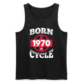 Geboren 1970 zum Radfahren Geburtstag Fahrrad Rad - Männer Premium Bio Tank Top - Schwarz - Vorne - Michal (187cm)