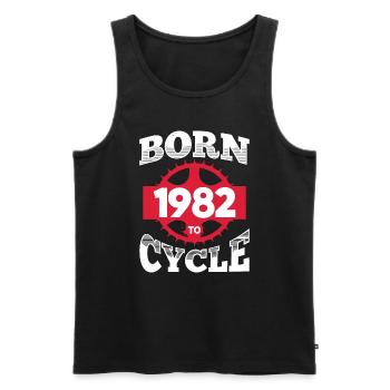 Né en 1982 pour vélo anniversaire roue de vélo - Débardeur bio Premium Homme - noir - Devant - Michal (187cm)