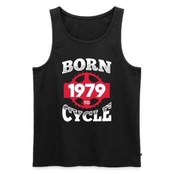 Né en 1979 pour vélo anniversaire roue de vélo - Débardeur bio Premium Homme - noir - Devant - Michal (187cm)