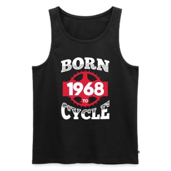 Geboren 1968 zum Radfahren Geburtstag Fahrrad Rad - Männer Premium Bio Tank Top - Schwarz - Vorne - Michal (187cm)