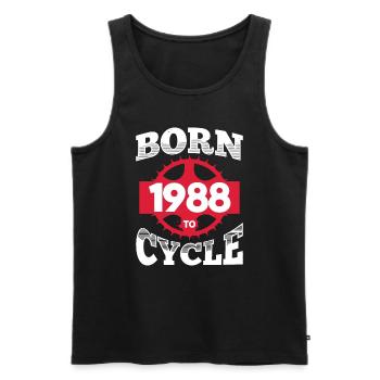 Né en 1988 pour vélo anniversaire roue de vélo - Débardeur bio Premium Homme - noir - Devant - Michal (187cm)