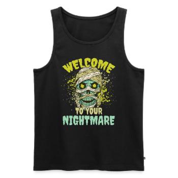 Welcome To Your Nightmare Halloween Creepy Zombie - Men's Premium Organic Tank Top - black - Front - Michal (187cm)