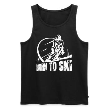 Born to ski / Snow, Winter - Men's Premium Organic Tank Top - black - Front - Michal (187cm)