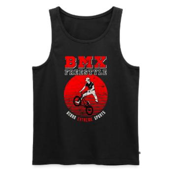 BMX Freestyle Urban Extreme Sport / Cyclisme - Débardeur bio Premium Homme - noir - Devant - Michal (187cm)