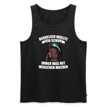 Sensemann Spruch / Schwarzer Humor - Männer Premium Bio Tank Top - Schwarz - Vorne - Michal (187cm)