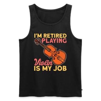 Jouer du violon à la retraite / instrument de violon - Débardeur bio Premium Homme - noir - Devant - Michal (187cm)