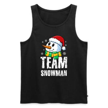 Team Snowman / Winter Christmas Sledge - Men's Premium Organic Tank Top - black - Front - AI Model Male 178 light (178cm)