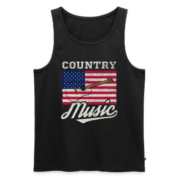 Country music USA American flag Western music - Men's Premium Organic Tank Top - black - Front - Michal (187cm)