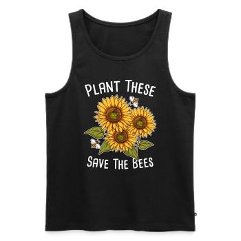 Plantez des fleurs et sauvez les abeilles / apiculteurs, les abeilles - Débardeur bio Premium Homme - noir - Devant - Michal (187cm)