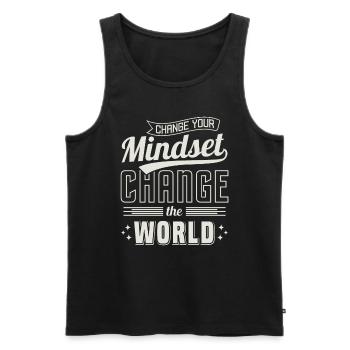 Change your attitude, change the world - Men's Premium Organic Tank Top - black - Front - AI Model Male 178 light (178cm)