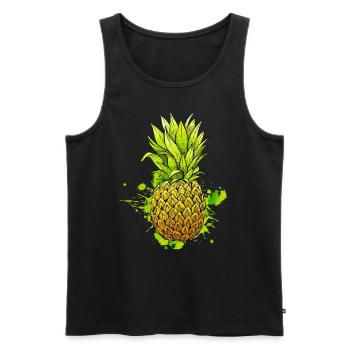 Ananas / Tropische Frucht - Männer Premium Bio Tank Top - Schwarz - Vorne - AI Model Male 178 light (178cm)