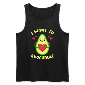 I want to avocuddle / Motif for avocado fans - Men's Premium Organic Tank Top - black - Front - AI Model Male 178 light (178cm)