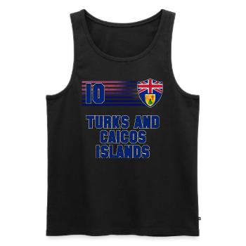 Turks and Caicos Islands Football Team - Men's Premium Organic Tank Top - black - Front - AI Model Male 178 light (178cm)