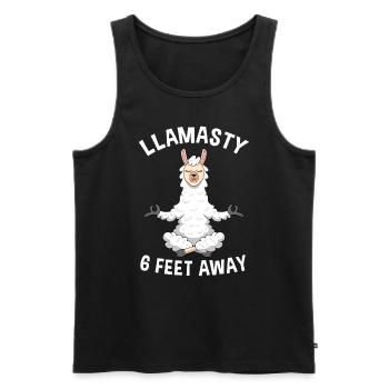 Alpaca Llamastay / Lama Yoga Design, funny - Men's Premium Organic Tank Top - black - Front - AI Model Male 178 light (178cm)