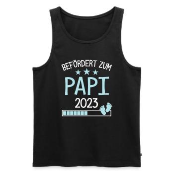 Befördert zu Papi 2023 Geschenk für neuen Opa - Männer Premium Bio Tank Top - Schwarz - Vorne - AI Model Male 178 light (178cm)